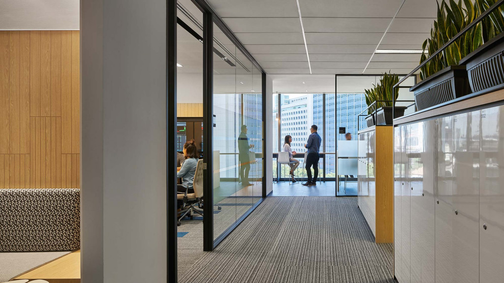 A group of people in a room.